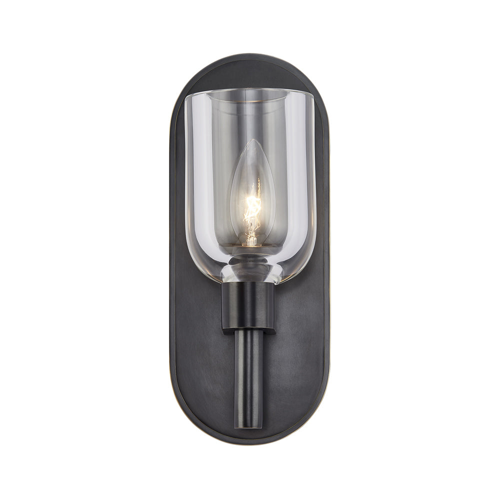 Lucian Wall Light in Urban Bronze/Clear Crystal (1-Light).