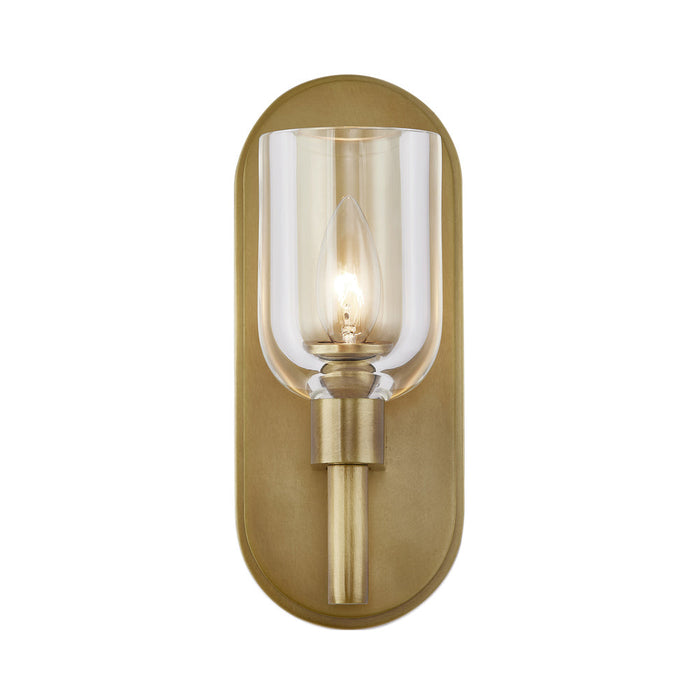 Lucian Wall Light in Vintage Brass/Clear Crystal (1-Light).