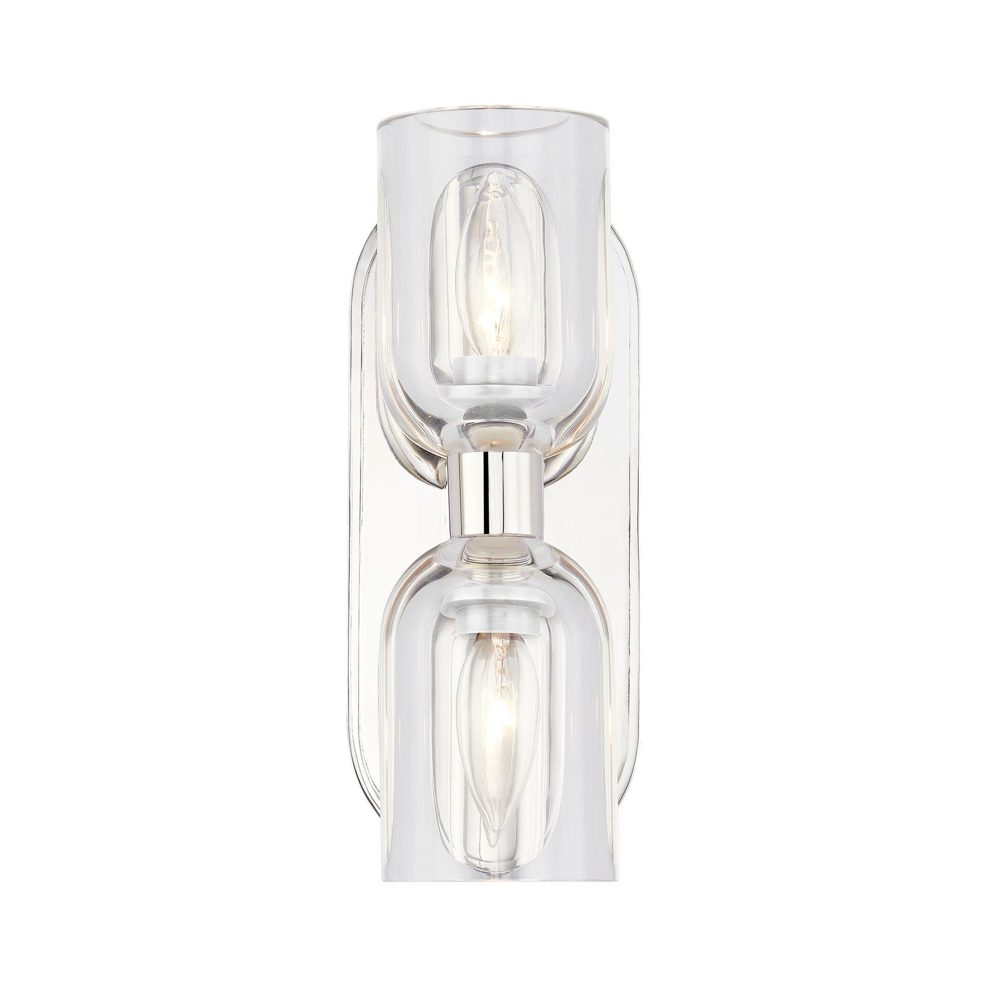 Lucian Wall Light in Polished Nickel/Clear Crystal (2-Light).