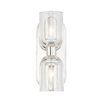 Lucian Wall Light in Polished Nickel/Clear Crystal (2-Light).