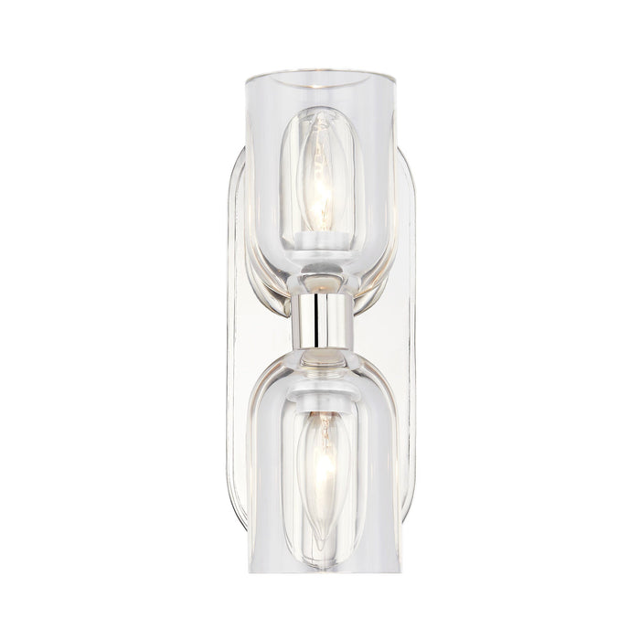 Lucian Wall Light in Polished Nickel/Clear Crystal (2-Light).