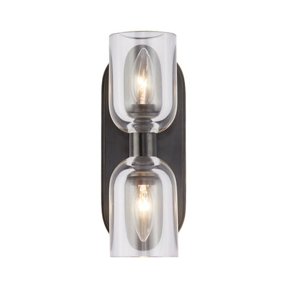 Lucian Wall Light in Urban Bronze/Clear Crystal (2-Light).