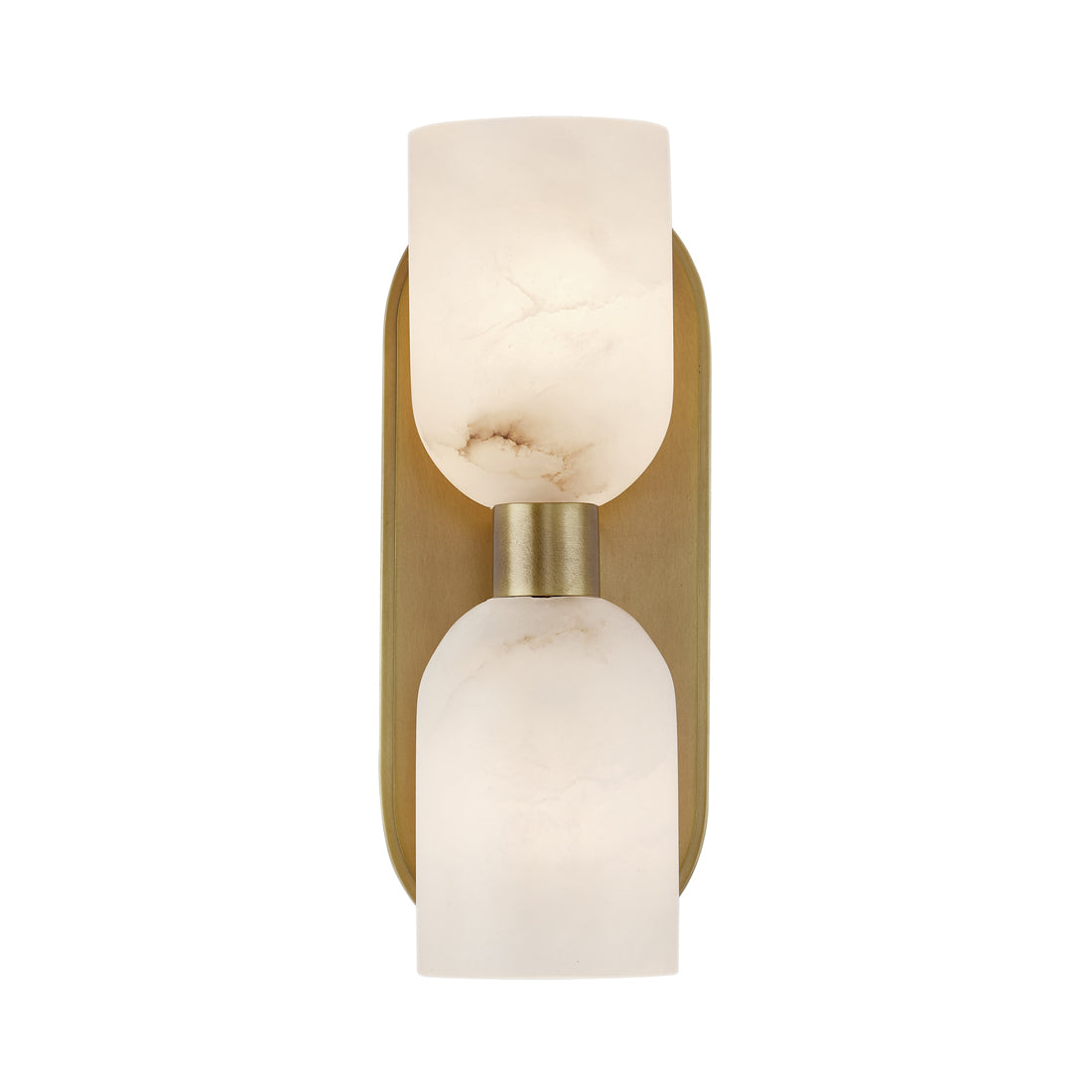 Lucian Wall Light in Vintage Brass/Alabaster (2-Light).