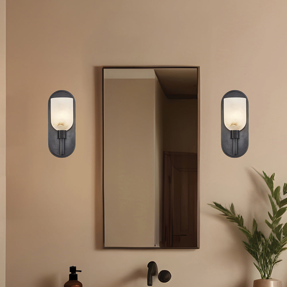 Lucian Wall Light in bathroom.