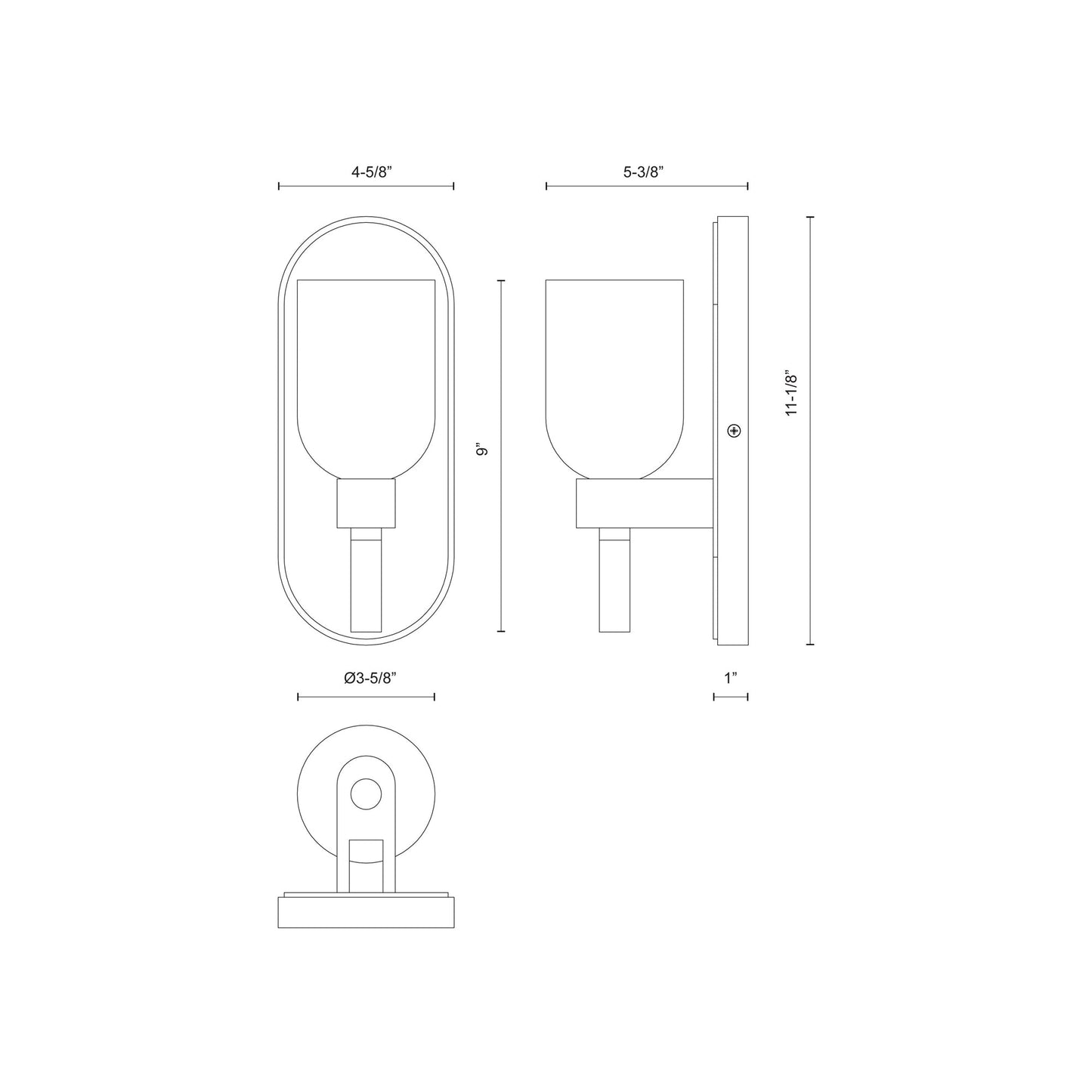 Lucian Wall Light - line drawing.