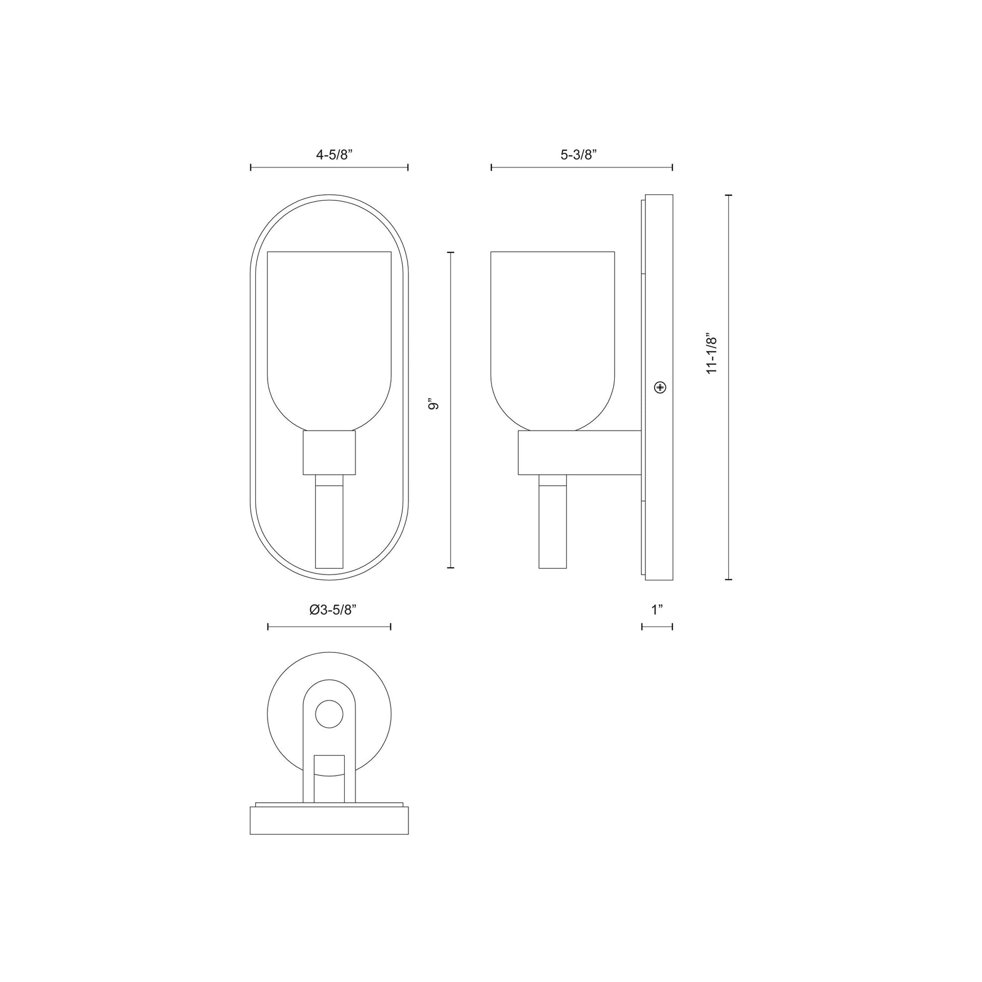 Lucian Wall Light - line drawing.