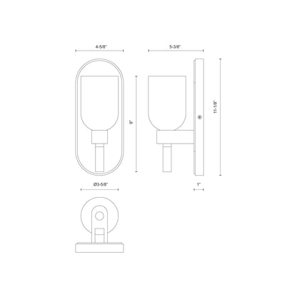 Lucian Wall Light - line drawing.