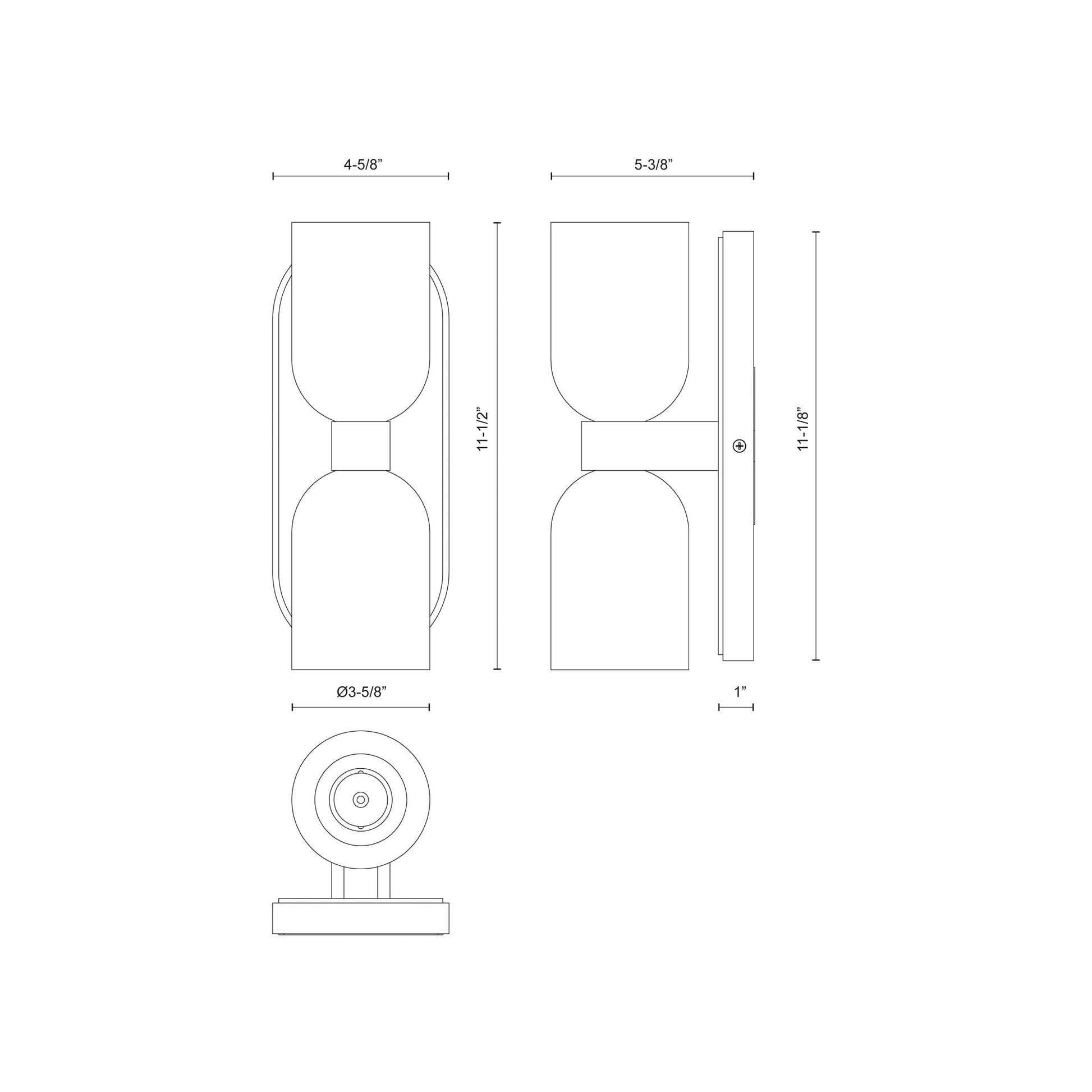 Lucian Wall Light - line drawing.