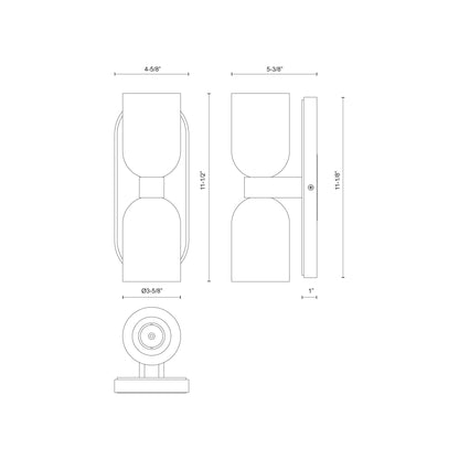 Lucian Wall Light - line drawing.