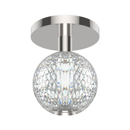 Marni LED Flush Mount Celling Light in Polished Nickel.