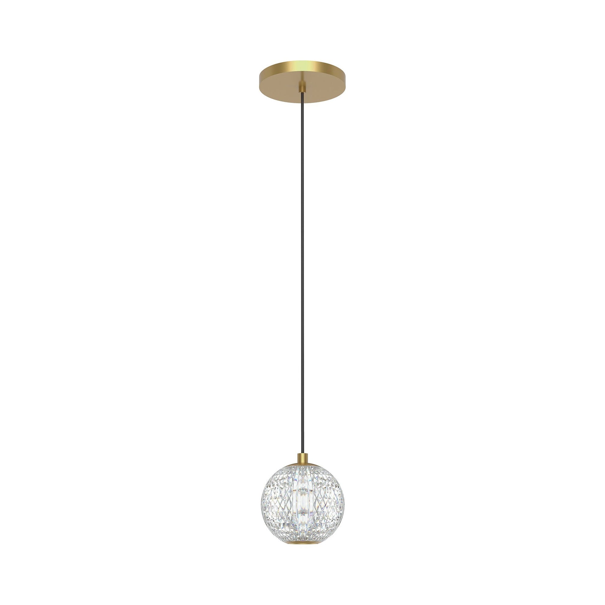 Marni LED Pendant Light in Natural Brass.