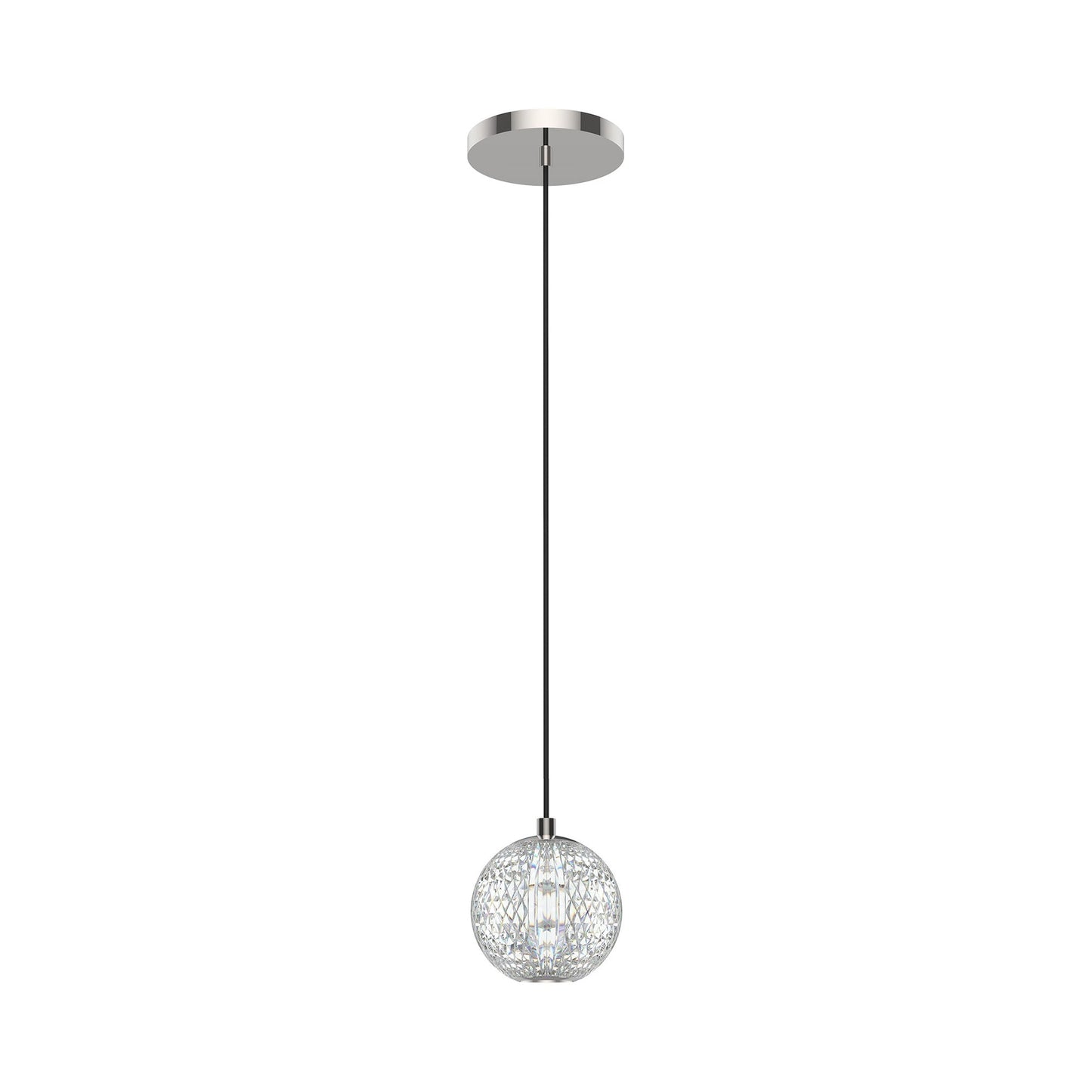 Marni LED Pendant Light in Polished Nickel.