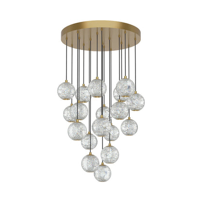 Marni LED Multi Light Pendant Light in Natural Brass (18-Light).