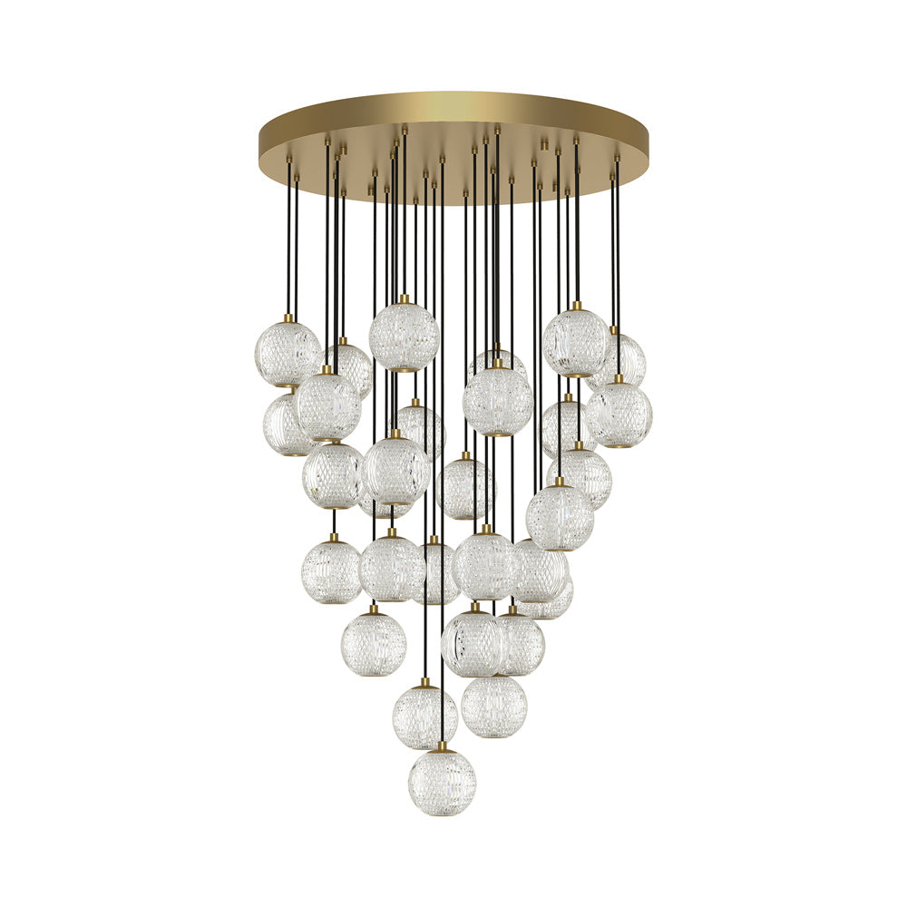 Marni LED Multi Light Pendant Light in Natural Brass (30-Light).