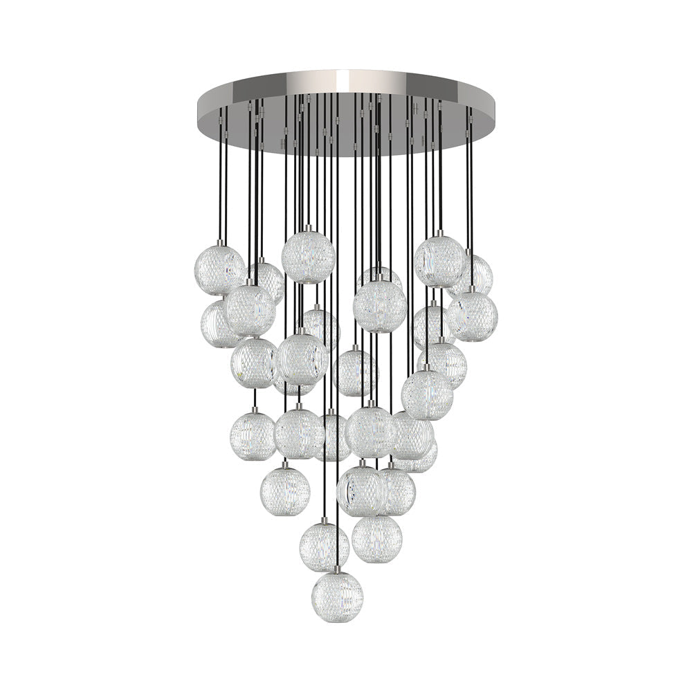 Marni LED Multi Light Pendant Light in Polished Nickel (30-Light).
