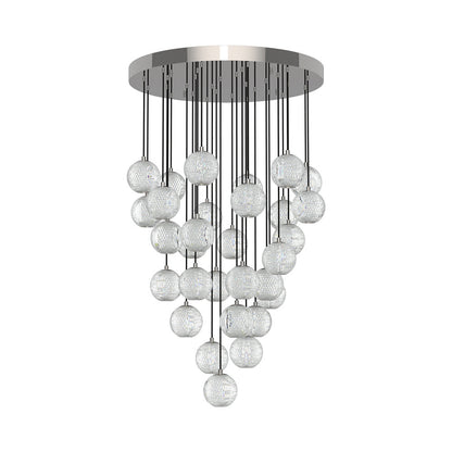 Marni LED Multi Light Pendant Light in Polished Nickel (30-Light).