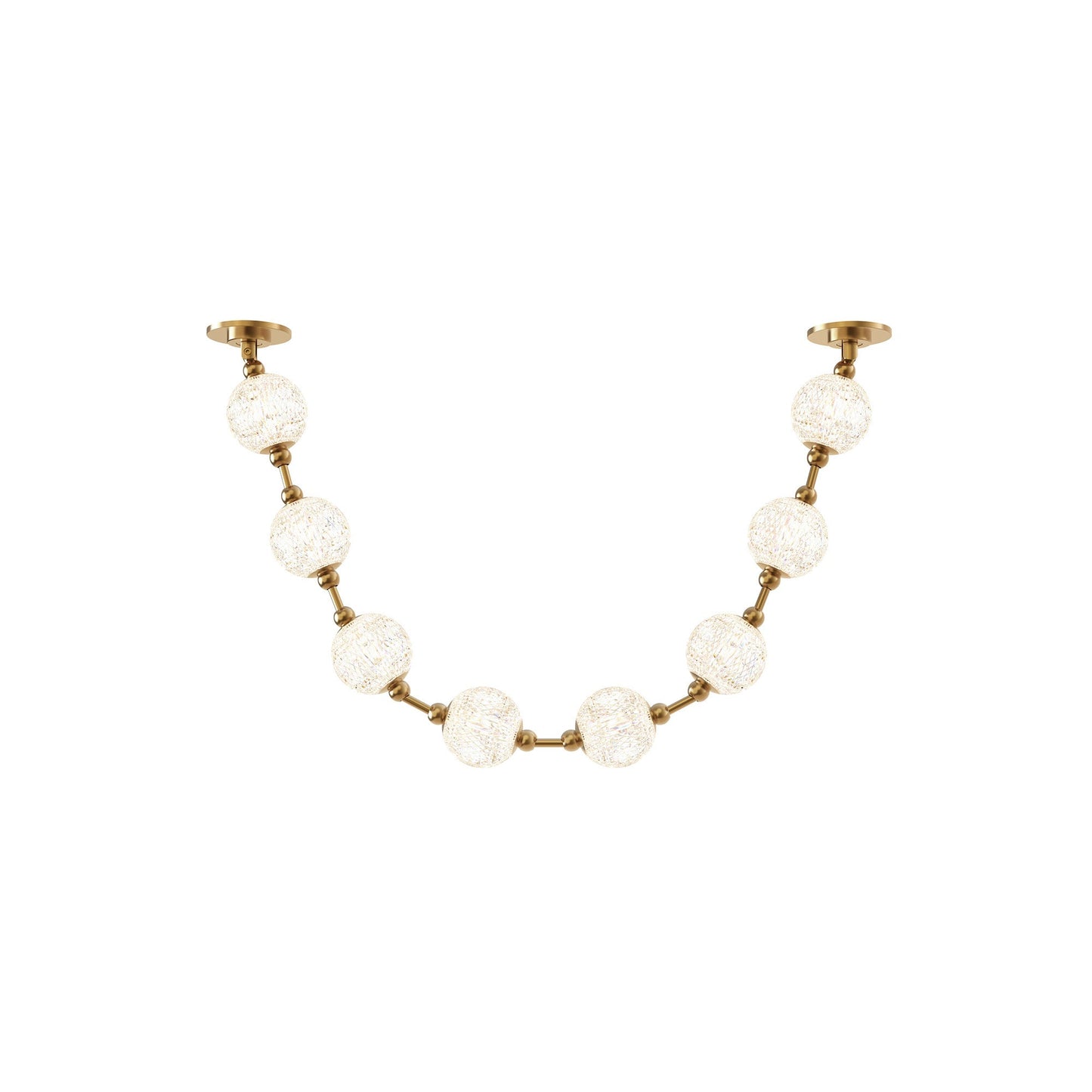 Marni LED Sphere Pendant Light in Natural Brass/Remote Driver (8-Light).