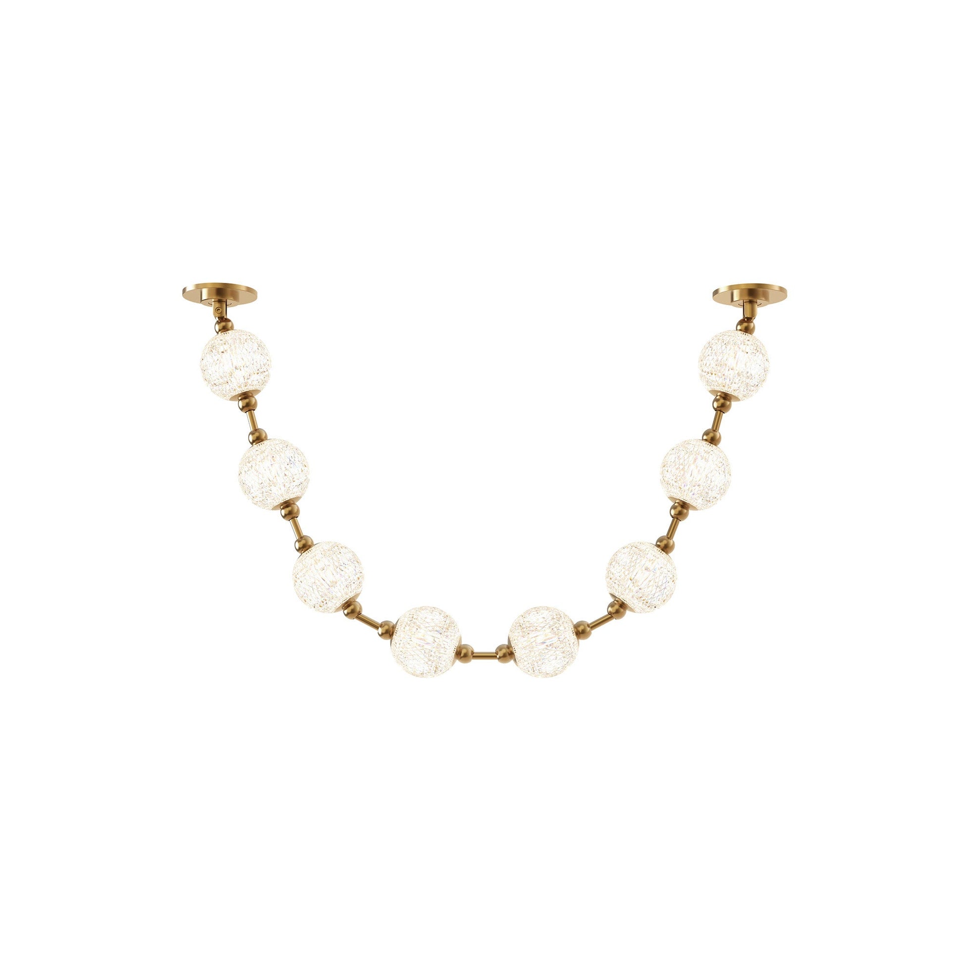 Marni LED Sphere Pendant Light in Natural Brass/Remote Driver (8-Light).