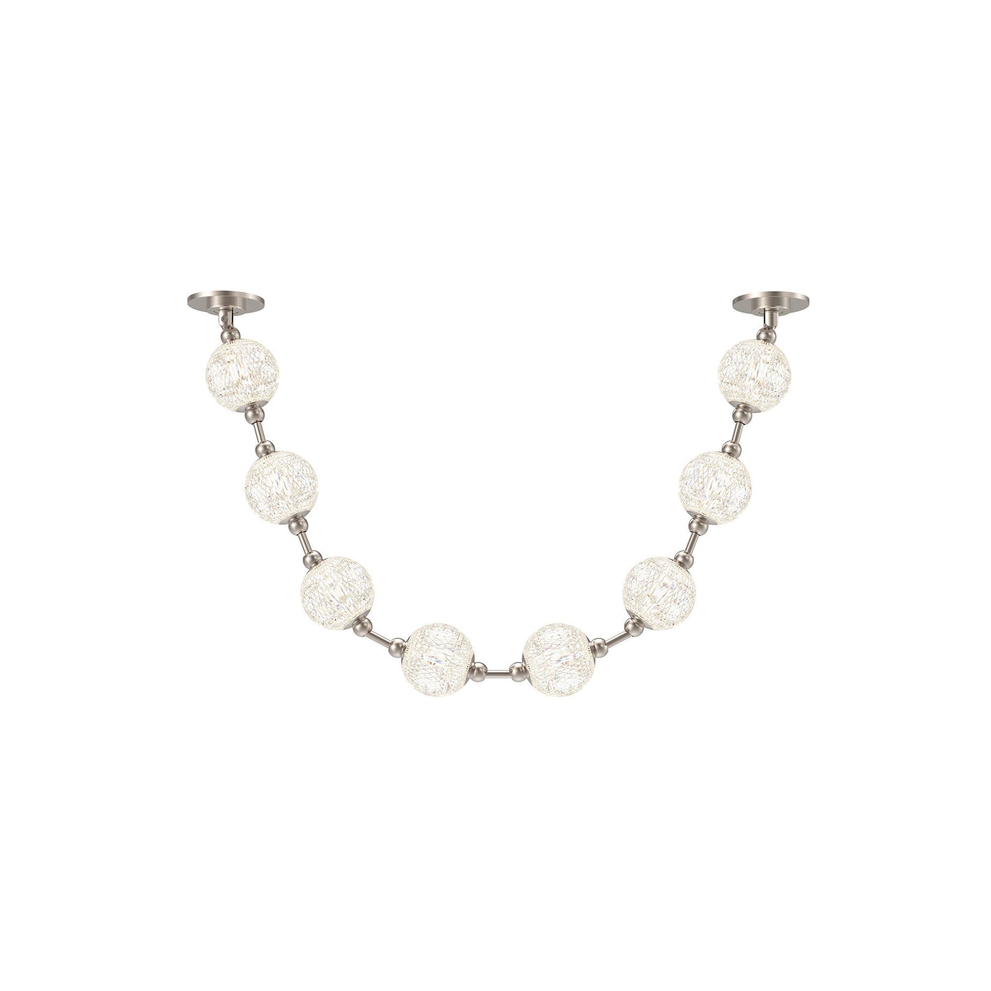 Marni LED Sphere Pendant Light in Polished Nickel/Remote Driver (8-Light).