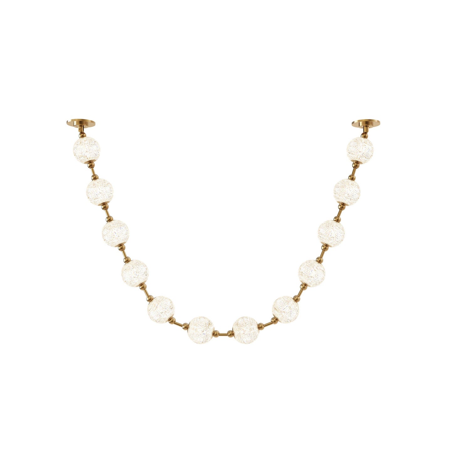 Marni LED Sphere Pendant Light in Natural Brass/Remote Driver (12-Light).