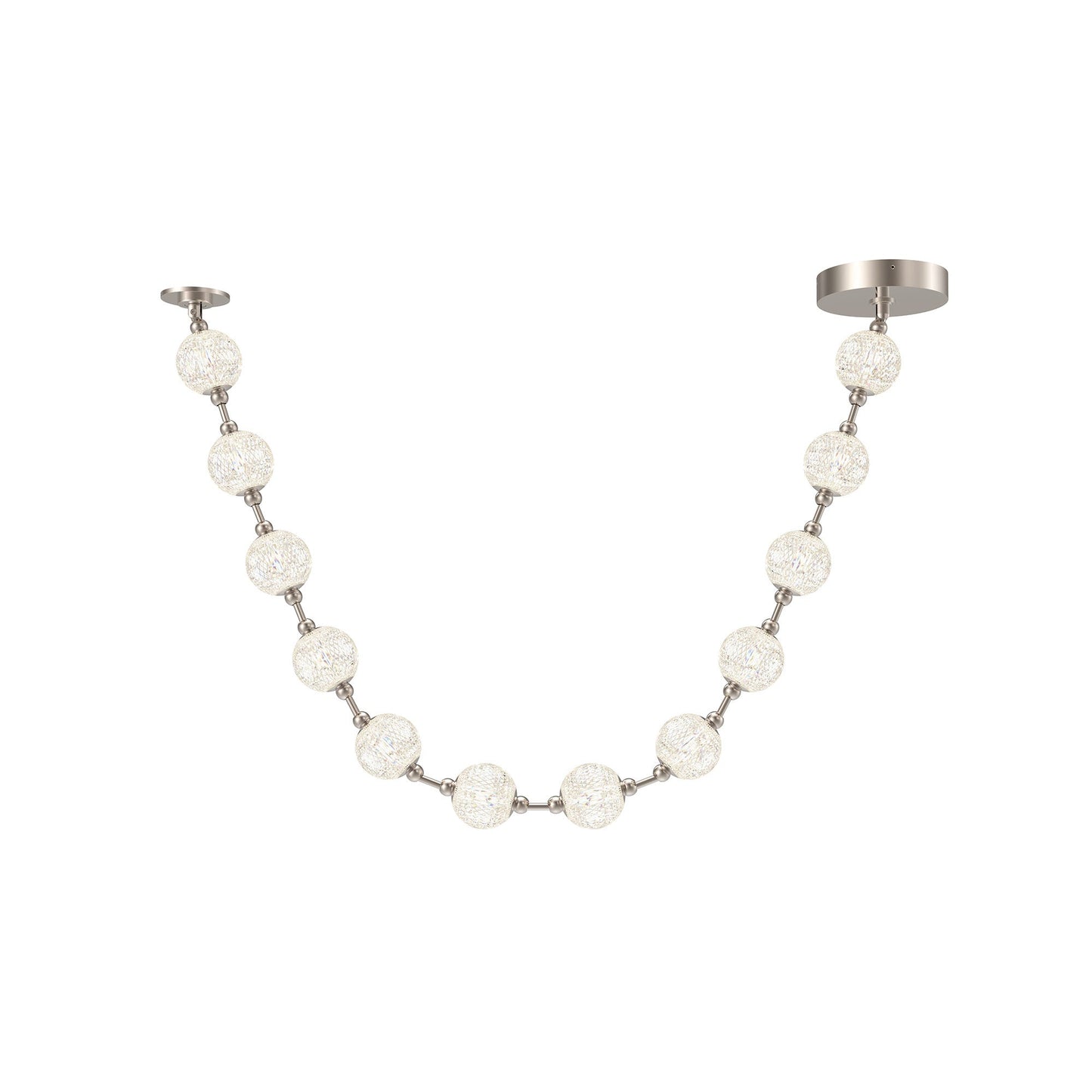 Marni LED Sphere Pendant Light in Polished Nickel/Without Remote Driver (12-Light).