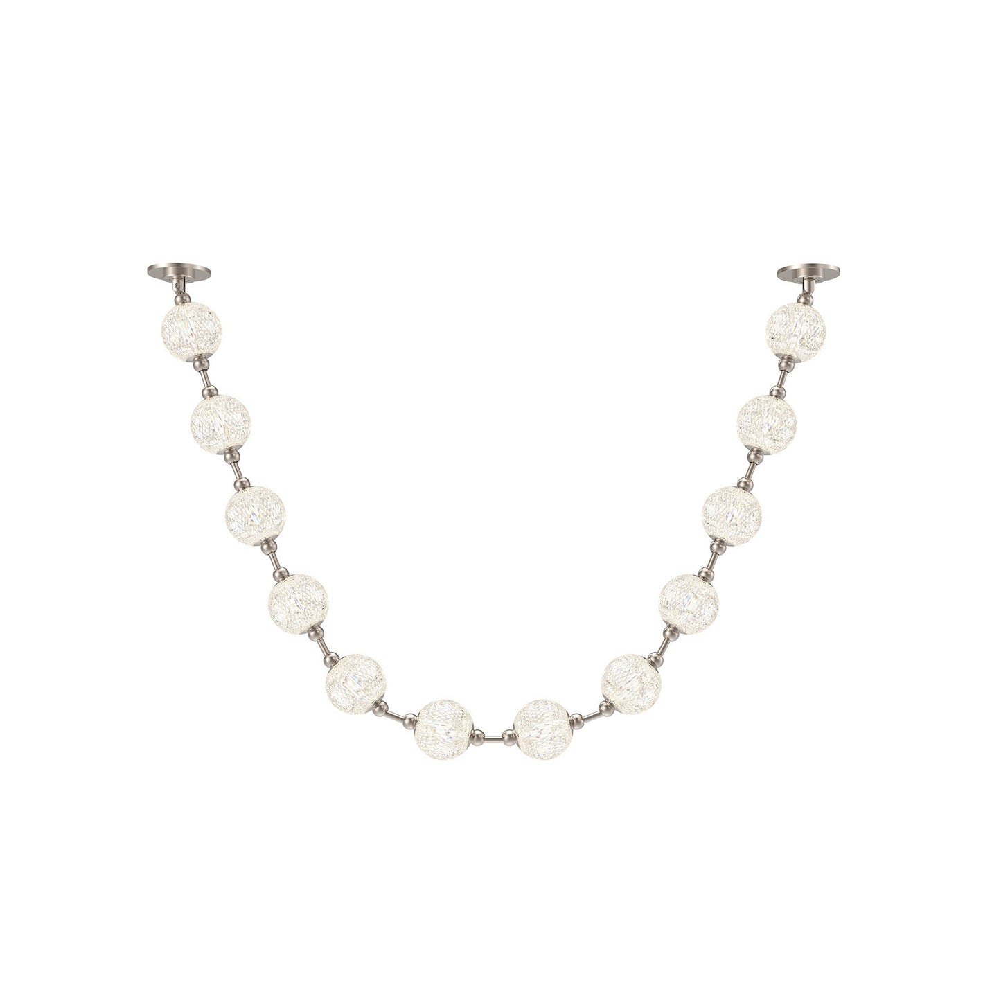 Marni LED Sphere Pendant Light in Polished Nickel/Remote Driver (12-Light).