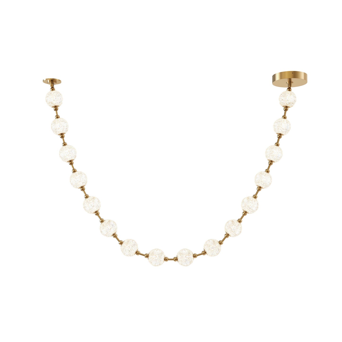 Marni LED Sphere Pendant Light in Natural Brass/Without Remote Driver (16-Light).