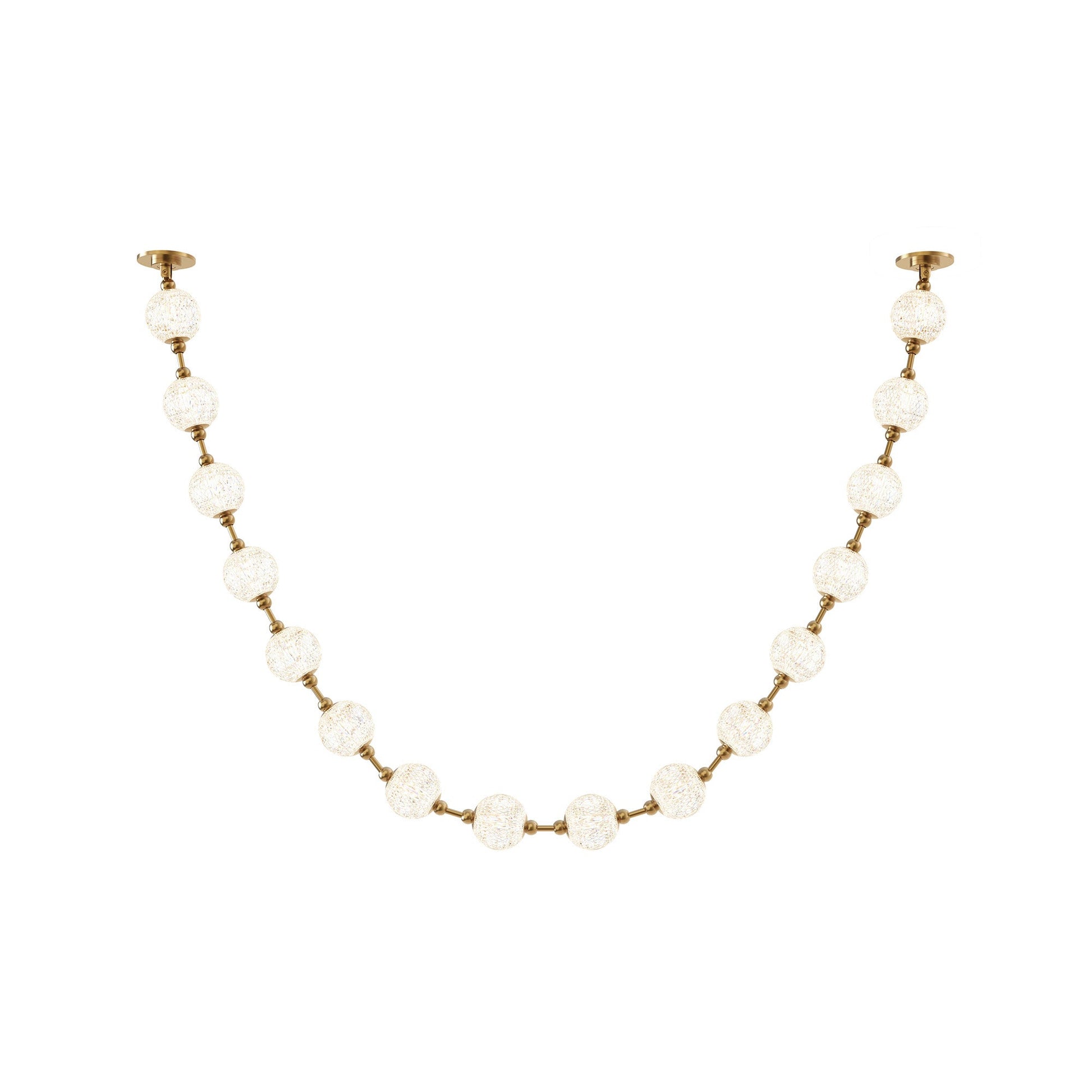 Marni LED Sphere Pendant Light in Natural Brass/Remote Driver (16-Light).