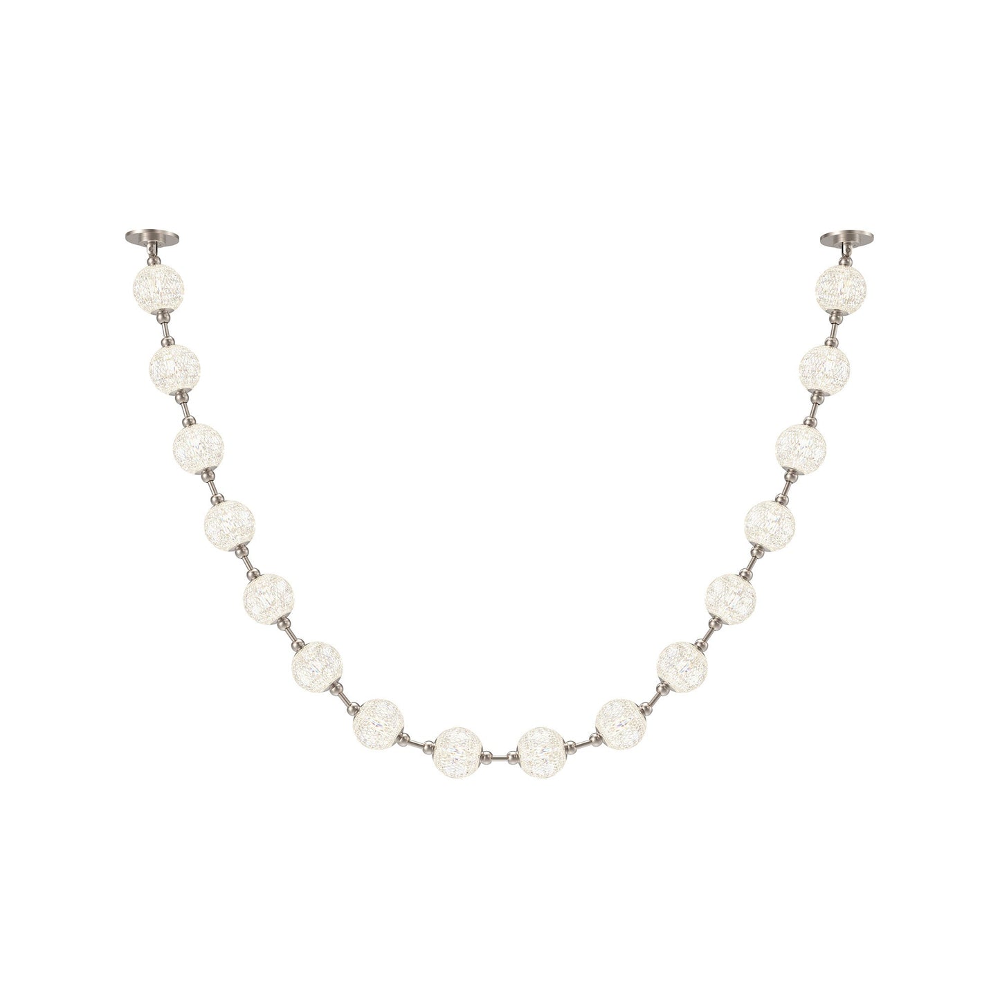 Marni LED Sphere Pendant Light in Polished Nickel/Remote Driver (16-Light).