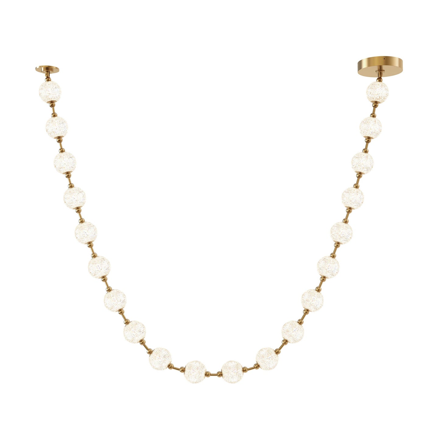 Marni LED Sphere Pendant Light in Natural Brass/Without Remote Driver (20-Light).