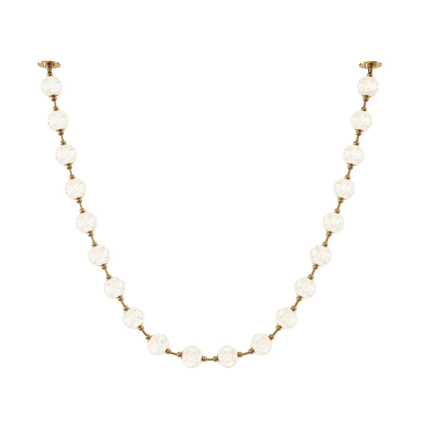 Marni LED Sphere Pendant Light in Natural Brass/Remote Driver (20-Light).