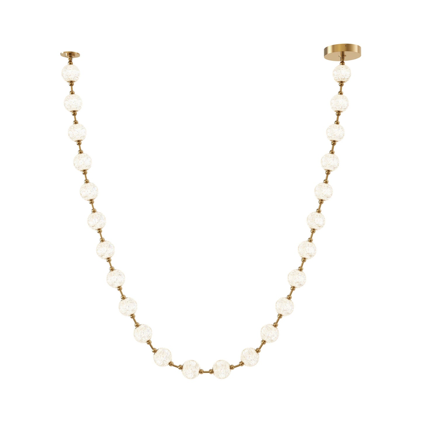 Marni LED Sphere Pendant Light in Natural Brass/Without Remote Driver (24-Light).