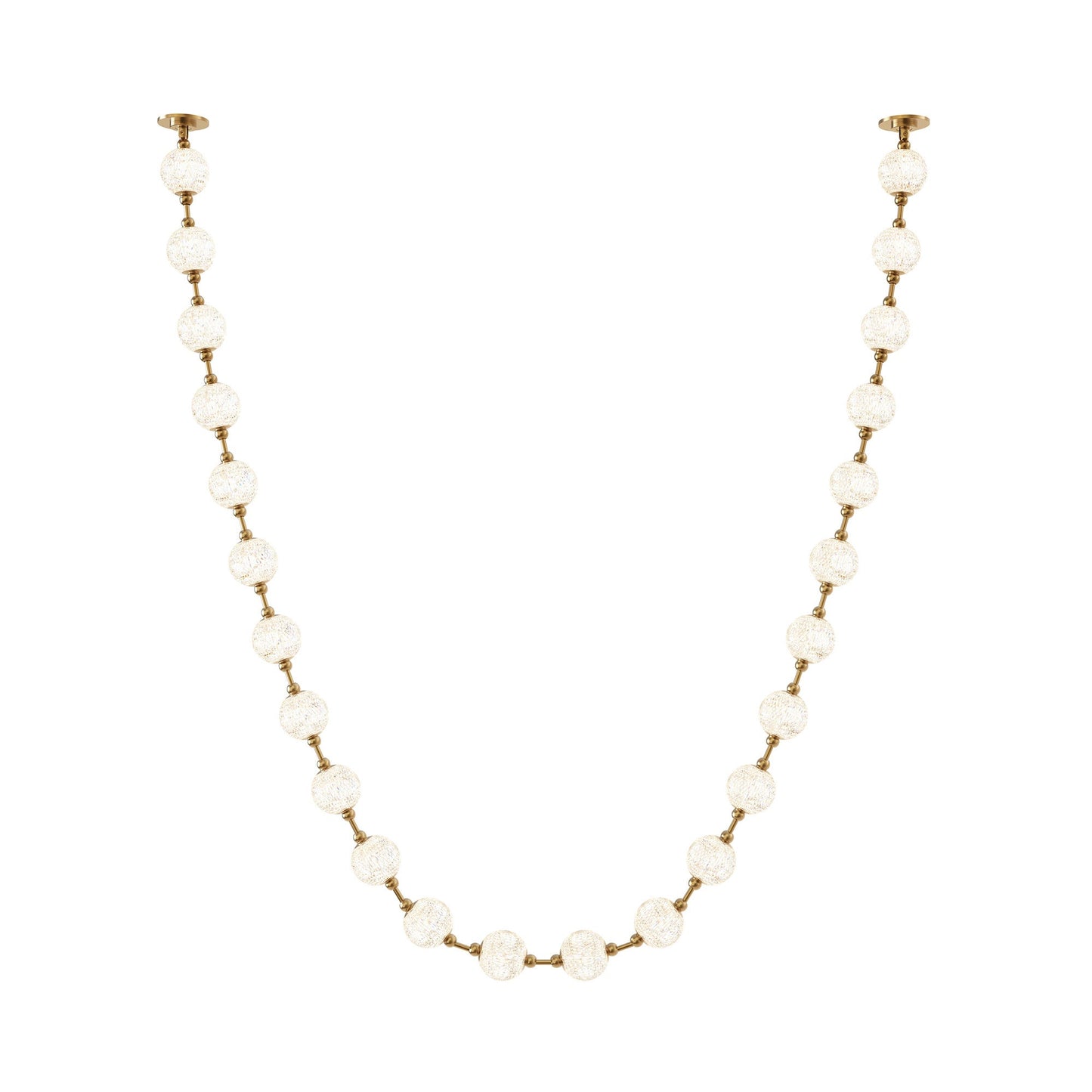 Marni LED Sphere Pendant Light in Natural Brass/Remote Driver (24-Light).