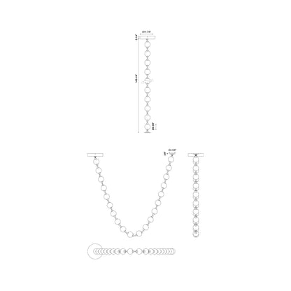 Marni LED Sphere Pendant Light - line drawing.