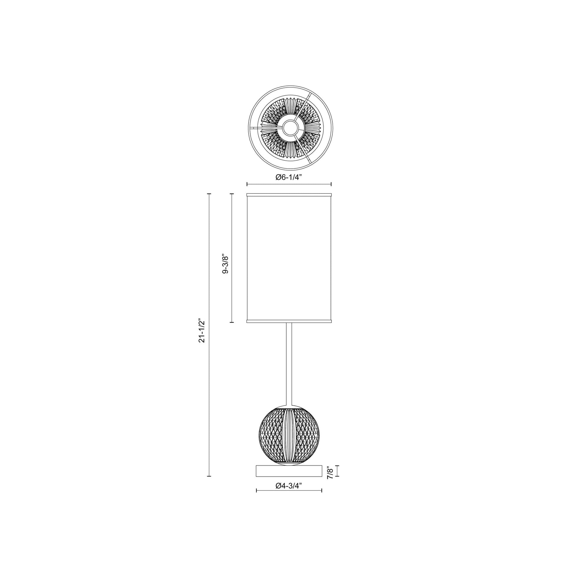 Marni LED Table Lamp - line drawing.
