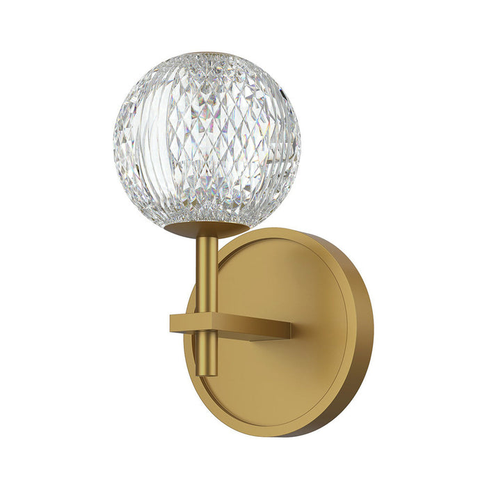 Marni LED Vanity Wall Light in Natural Brass.