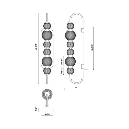 Marni LED Bath Vanity Light - line drawing.