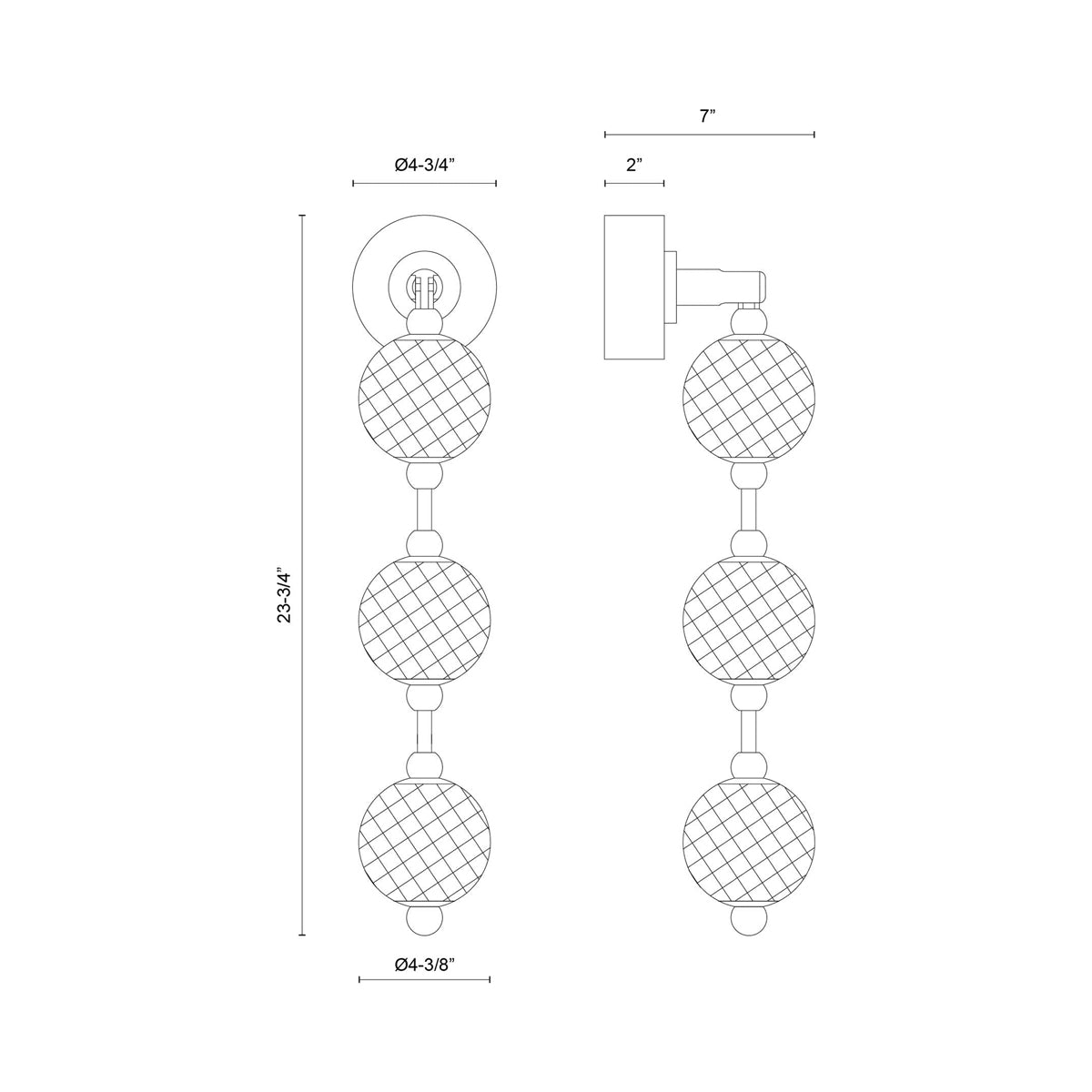 Marni WV32100 LED Bath Vanity Light - line drawing.