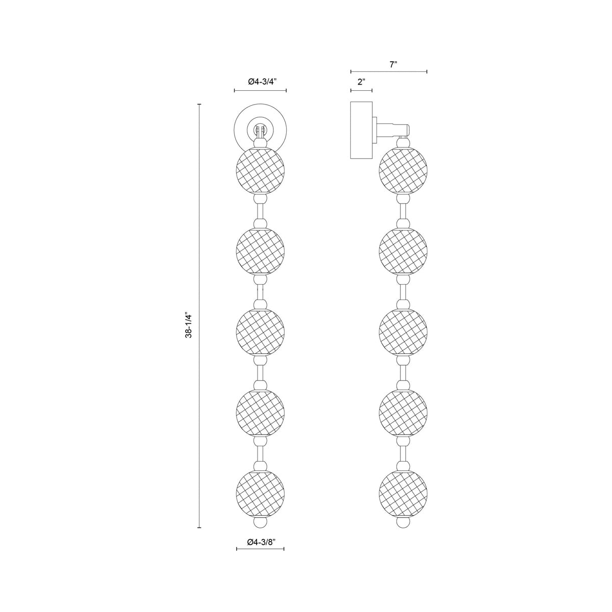 Marni WV32100 LED Bath Vanity Light - line drawing.