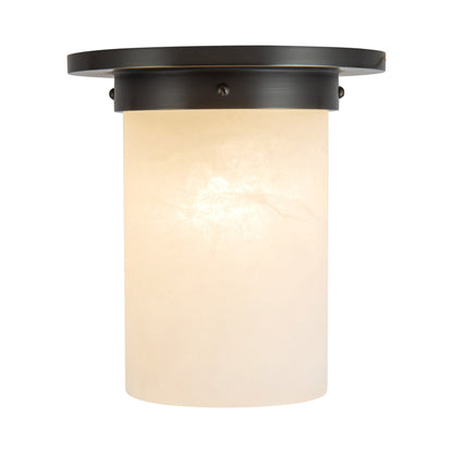 Mineral Cylinder Flush Mount Ceiling Light in Urban Bronze/Alabaster (7.88-Inch/8.63-Inch).