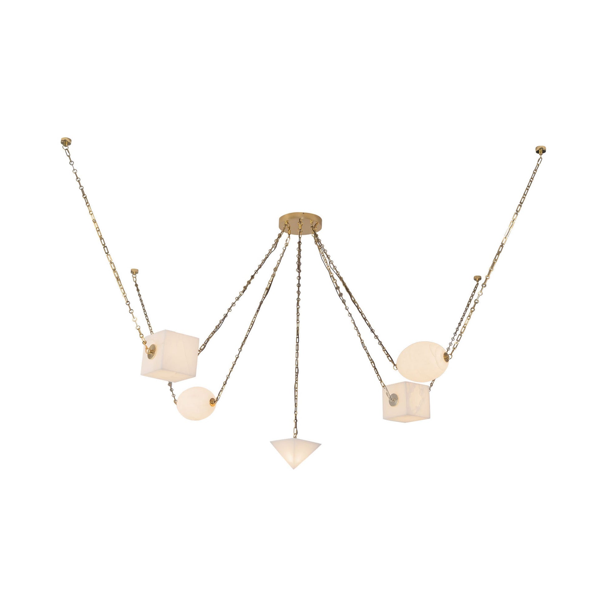 Mineral LED Chandelier in Patina Brass (Alabaster).