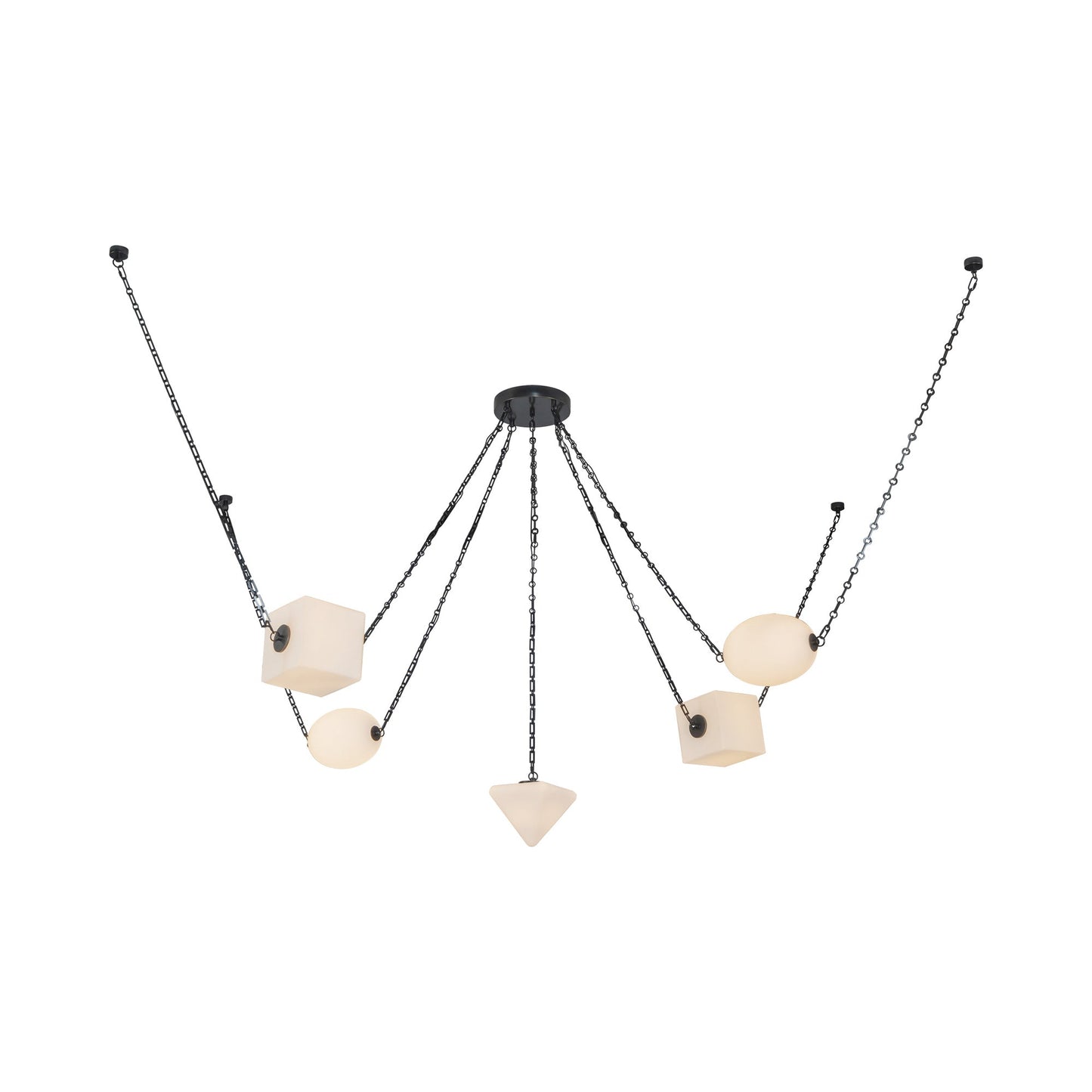 Mineral LED Chandelier in Urban Bronze (Matte Opal Glass).