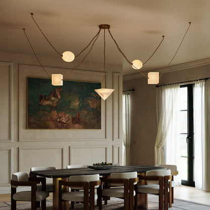 Mineral LED Chandelier in dining room.