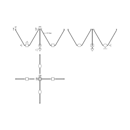 Mineral LED Chandelier - line drawing.