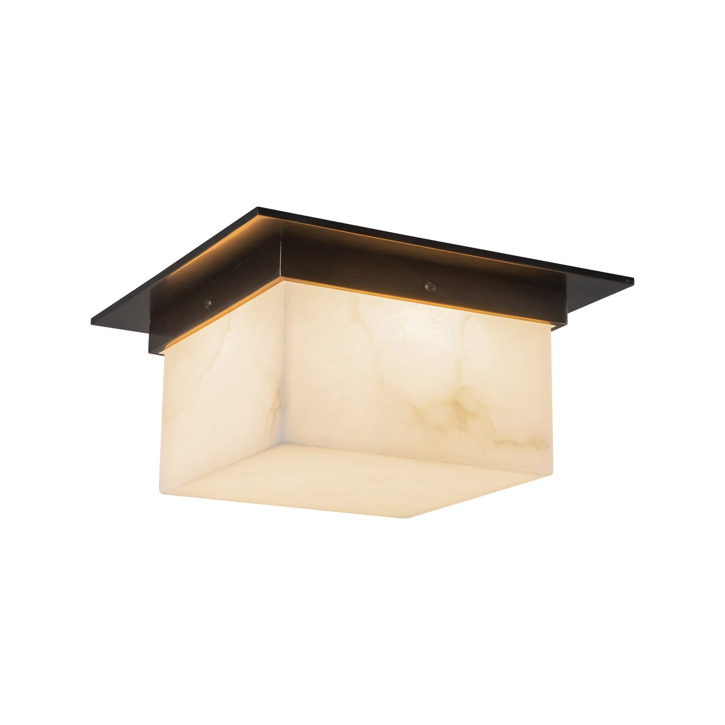 Mineral Rectangular Flush Mount Ceiling Light in Urban Bronze/Alabaster (11.13-Inch/5.63-Inch).