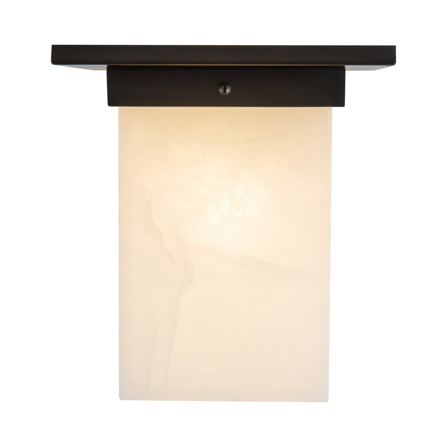 Mineral Rectangular Flush Mount Ceiling Light in Urban Bronze/Alabaster (7.88-Inch/8.63-Inch).