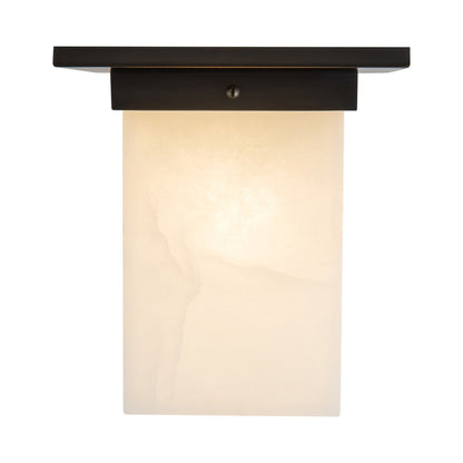 Mineral Rectangular Flush Mount Ceiling Light in Urban Bronze/Alabaster (7.88-Inch/8.63-Inch).