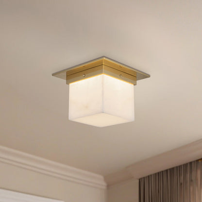 Mineral Rectangular Flush Mount Ceiling Light in Detail.
