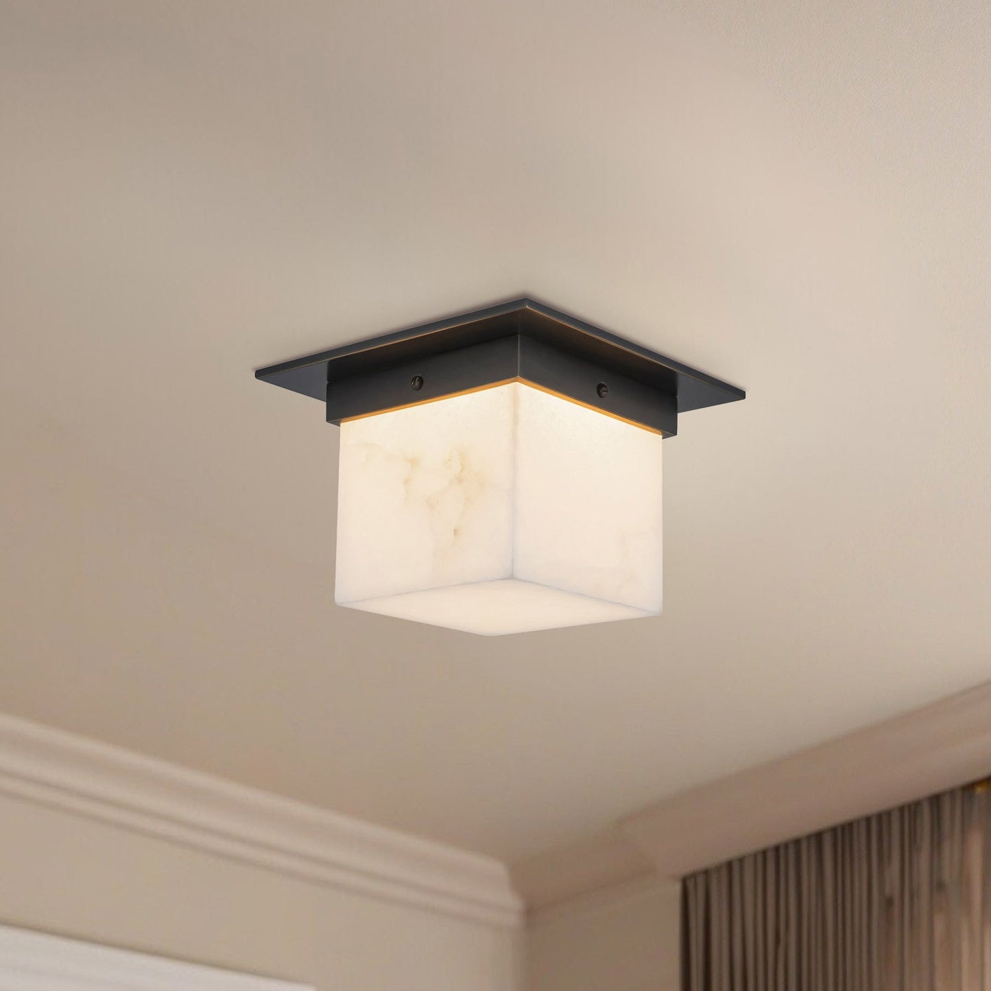 Mineral Rectangular Flush Mount Ceiling Light in Detail.