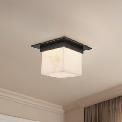 Mineral Rectangular Flush Mount Ceiling Light in Detail.